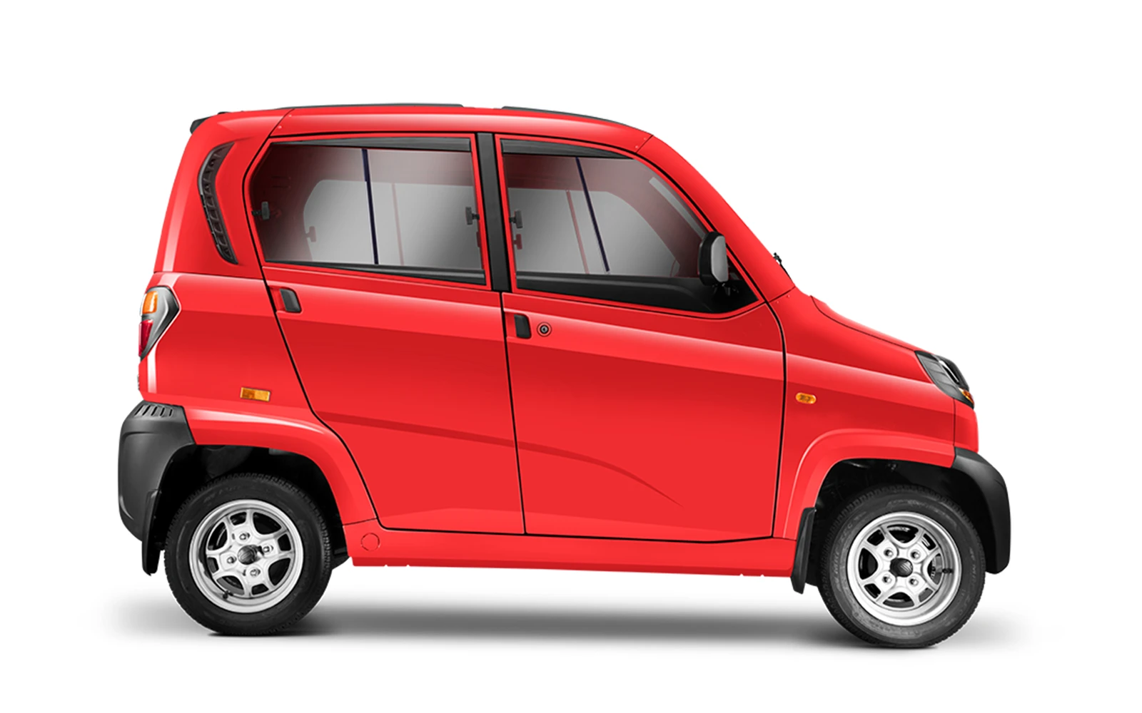 Bajaj Qute Red Side View Bajaj Qute Red Side View