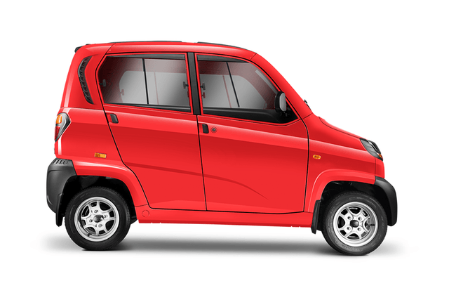 Bajaj Qute Red Side View Bajaj Qute Red Side View