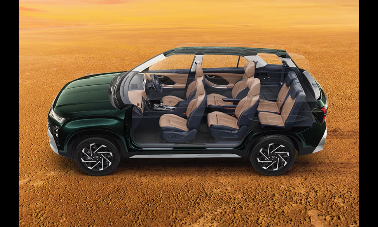 Hyundai alcazar seats aerial View Hyundai alcazar seats aerial View images