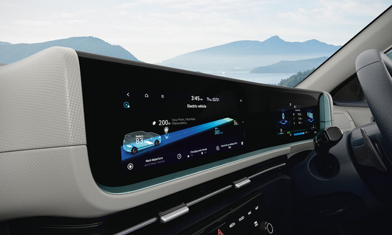 Connected Screens Angle Hyundai creta EV Connected Screens Angle Hyundai creta EV images