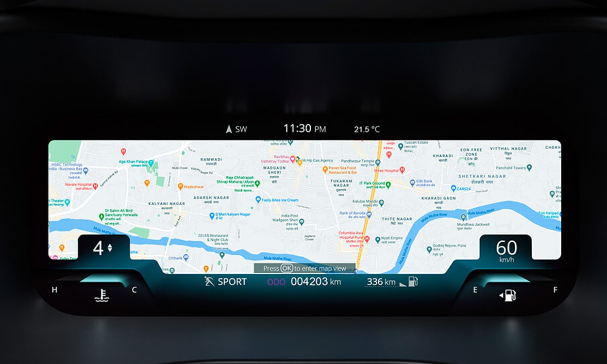 2023 Tata Nexon Navigation Display On Instrument Cluster 2023 Tata Nexon Navigation Display On Instrument Cluster