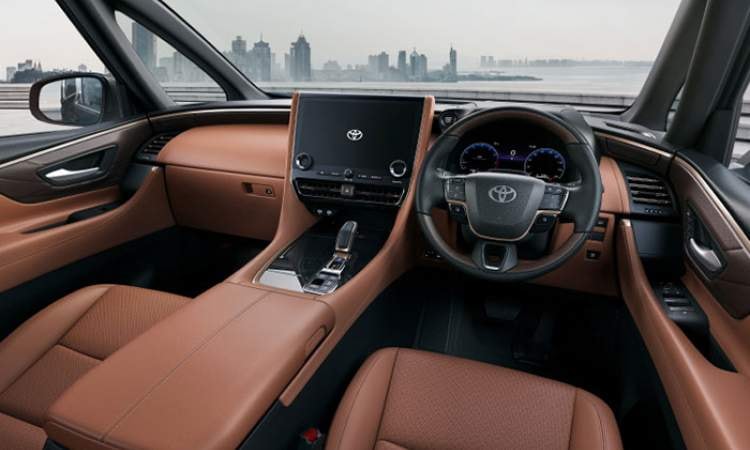 Premium dual tone dashboard with leather finish and wooden inserts Premium dual tone dashboard with leather finish and wooden inserts