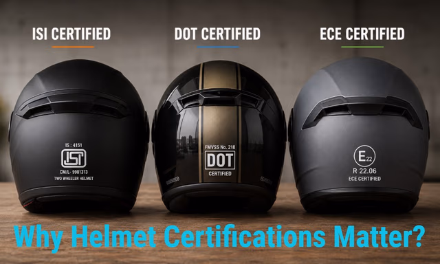 Why Helmet Certifications Matter: DOT vs ECE vs ISI Explained for Indian Riders Why Helmet Certifications Matter: DOT vs ECE vs ISI Explained for Indian Riders