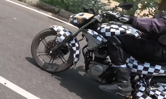 हीरो की नई 125 सीसी मोटरसाइकिल टैस्टिंग के दौरान नज़र आई 