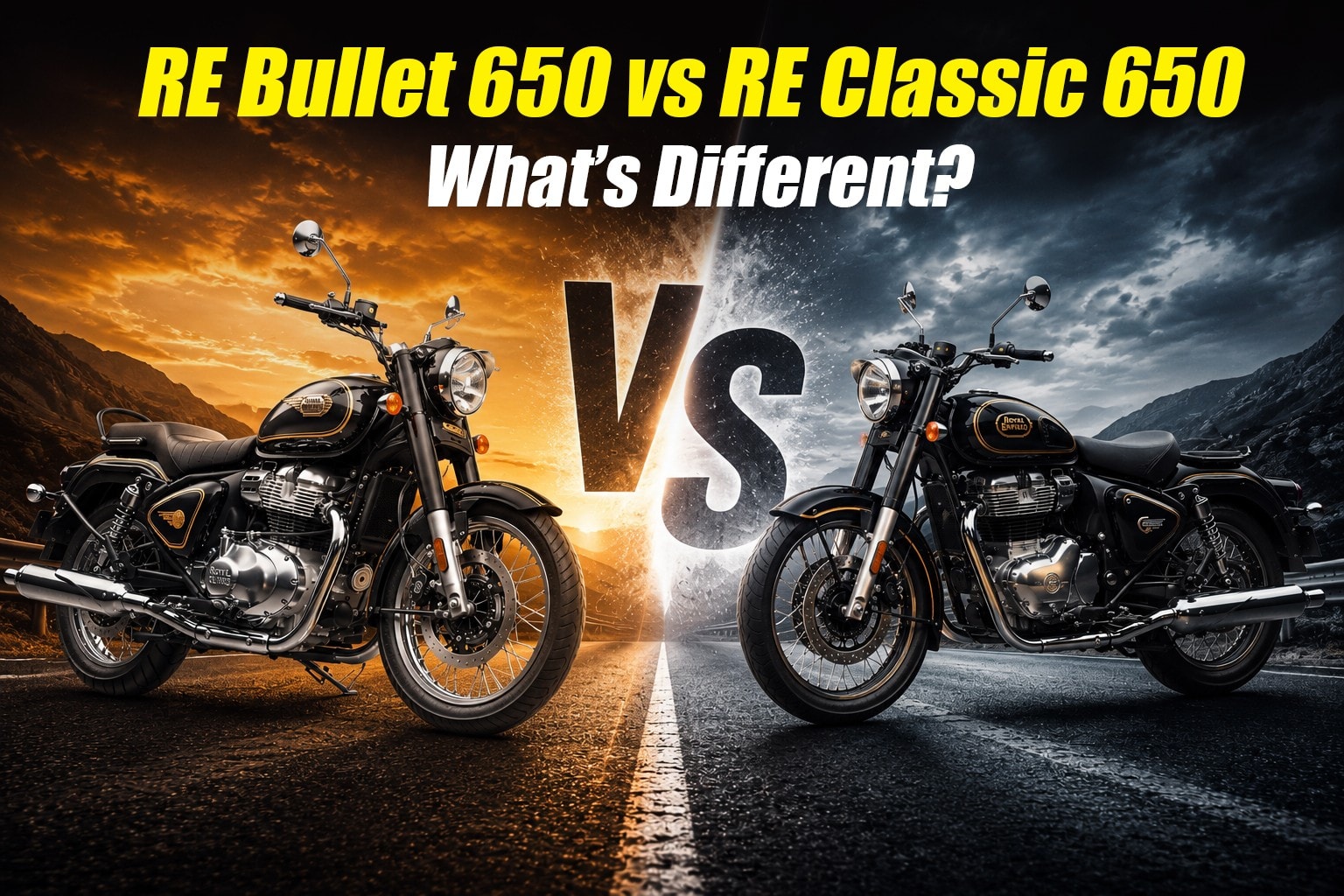 Royal Enfield Bullet 650 Vs Classic 650: Differences Explained Royal Enfield Bullet 650 Vs Classic 650: Differences Explained