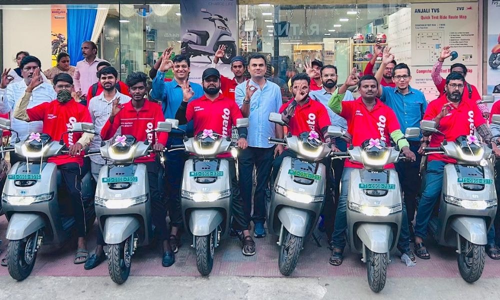 TVS Collaborates With Zomato To Deploy 10,000 iQubes Over 2 Years TVS Collaborates With Zomato To Deploy 10,000 iQubes Over 2 Years