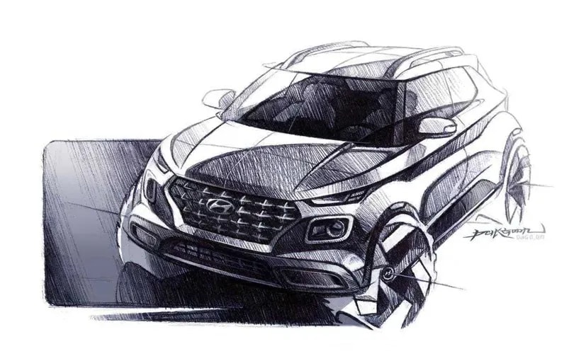 Upcoming Hyundai Venue Subcompact SUV Sketches Released Upcoming Hyundai Venue Subcompact SUV Sketches Released
