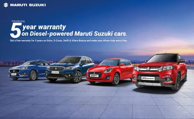 Maruti Suzuki Announces 5 Year, 1 Lakh Kilometre Warranty Scheme On Select Diesel Models Maruti Suzuki Announces 5 Year, 1 Lakh Kilometre Warranty Scheme On Select Diesel Models