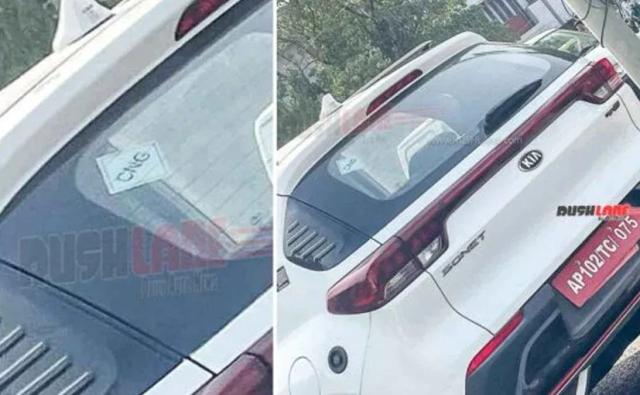Kia India has been testing the model in and around its assembly plant in Anantpur and the CNG sticker is clearly visible on the left side of its rear windscreen.