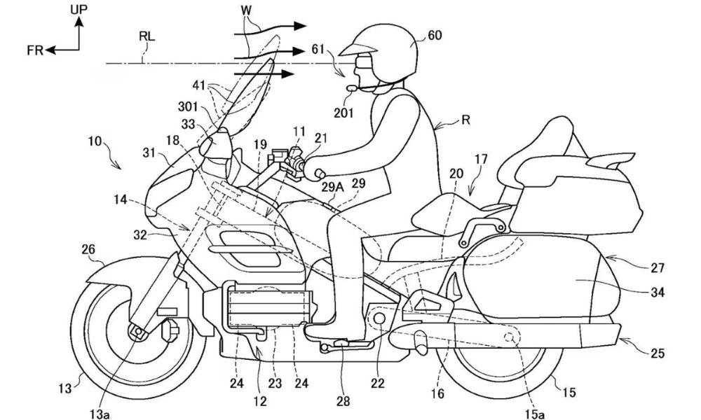 Honda Patents Auto-Adjusting Windshield For Gold Wing