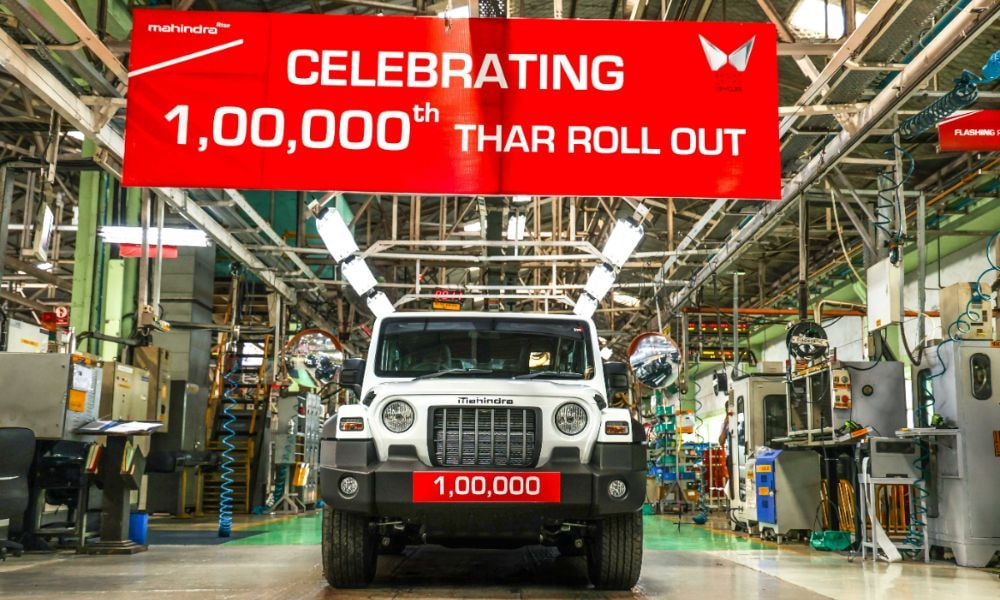 Mahindra Thar Production Crosses 1 Lakh Unit Milestone Mahindra Thar Production Crosses 1 Lakh Unit Milestone