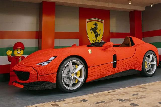 The full-sized Lego replica of the Ferrari Monza SP1 was constructed using over 3,83,000 Lego bricks and closely resembles the design of the original single-seat sports car
