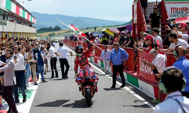 Championship leader Francesco Bagnaia led a stunning 1-2-3-4 finish for Ducati at the Italian GP