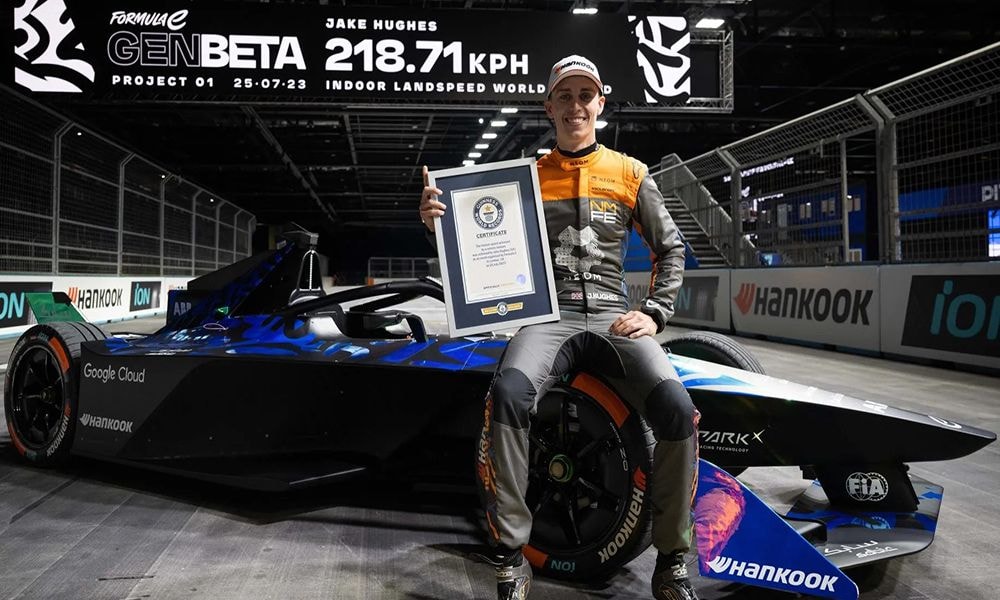 Formula E's GENBETA Car Sets New World Record for Indoor Speed with a top speed of 218.71 kmph (135.9 mph) Formula E's GENBETA Car Sets New World Record for Indoor Speed with a top speed of 218.71 kmph (135.9 mph)