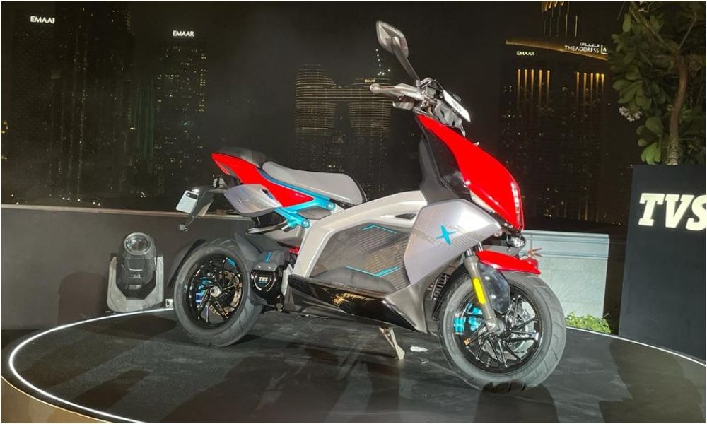 TVS X Electric Scooter Launched At Rs 2.50 Lakh; Has 140 KM Range, 105 Kmph Top Speed TVS X Electric Scooter Launched At Rs 2.50 Lakh; Has 140 KM Range, 105 Kmph Top Speed