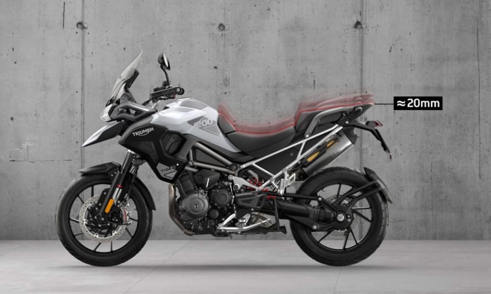 Triumph Introduces Active Preload Reduction for Lower Seat Heights in Tiger 1200 Motorcycles Triumph Introduces Active Preload Reduction for Lower Seat Heights in Tiger 1200 Motorcycles