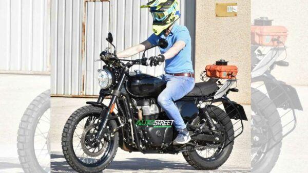 Near production-ready 650 cc Royal Enfield scrambler spotted on test which sports an instrument console similar to the one expected on the upcoming Himalayan 450.