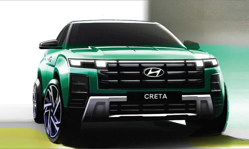 2024 Hyundai Creta Facelift Exterior Design Previewed In Official Sketches
