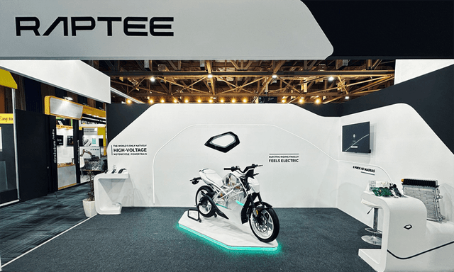 Raptee's first electric motorcycle was unveiled at the Global Investors Meet in Chennai and will be launched in April this year
