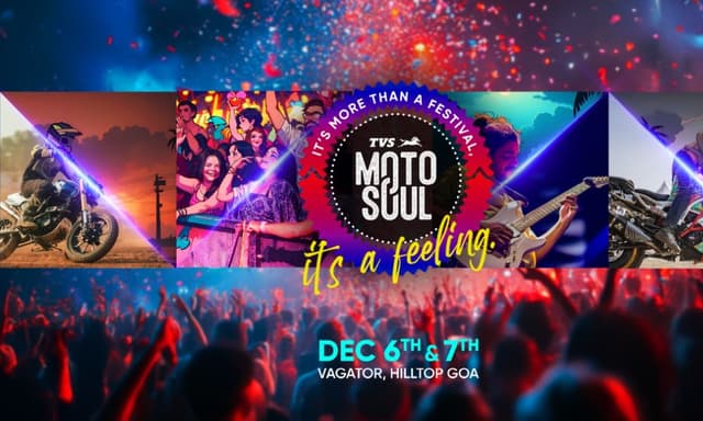 TVS MotoSoul 4.0 To Be Held From December 6-7 The fourth edition of TVS MotoSoul will be held in Vagator, Goa, with tickets costing Rs 2000