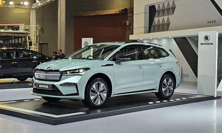 All electric SUV is on display at the Skoda Auto Volkswagen India stall at the Expo.