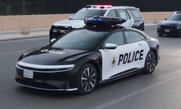 The Lucid Air gets a police makeover as Saudi Arabia invests in a green future