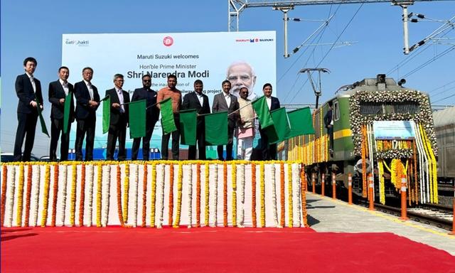 The in-plant railways siding at Suzuki’s Gujarat plant will be able to dispatch 3,00,000 cars to 15 destinations in India when fully operational

