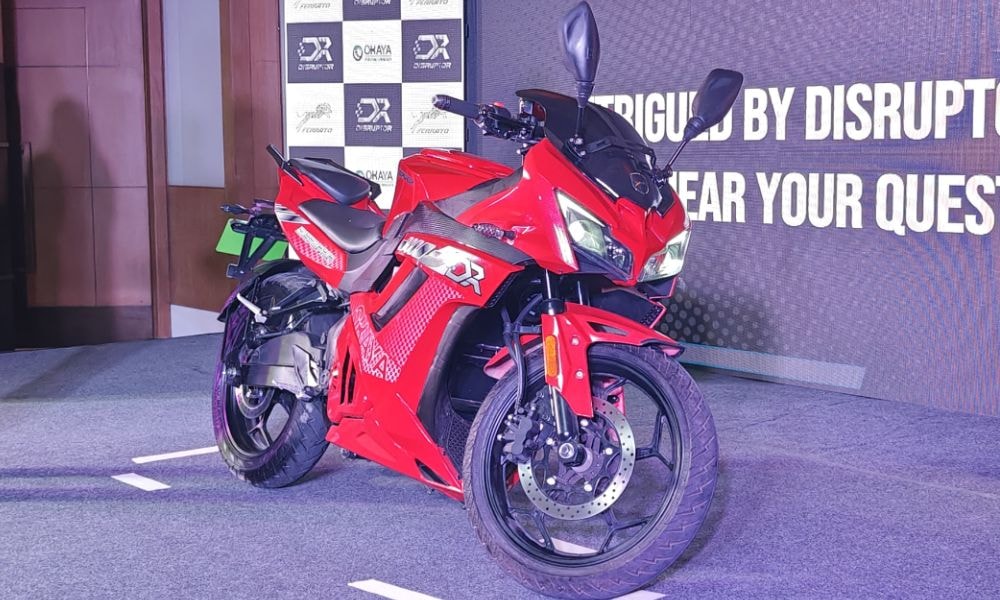 Okaya Ferrato Disruptor Electric Motorcycle Launched At Rs 1.60 Lakh; Has 4 kWh Battery, 129 KM Range Okaya Ferrato Disruptor Electric Motorcycle Launched At Rs 1.60 Lakh; Has 4 kWh Battery, 129 KM Range