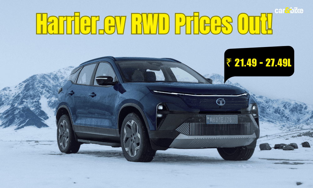 Tata Harrier EV RWD Prices Range From Rs 21.49 Lakh To Rs 27.49 Lakh; Offered In Three Trim Levels Tata Harrier EV RWD Prices Range From Rs 21.49 Lakh To Rs 27.49 Lakh; Offered In Three Trim Levels