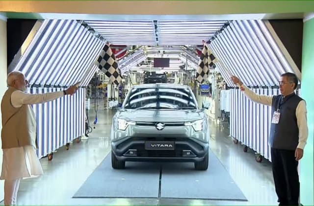 Maruti Suzuki E Vitara Production Commences The e Vitara will be manufactured at Maruti Suzuki’s Hansalpur plant in Gujarat, and be exported to 100 countries