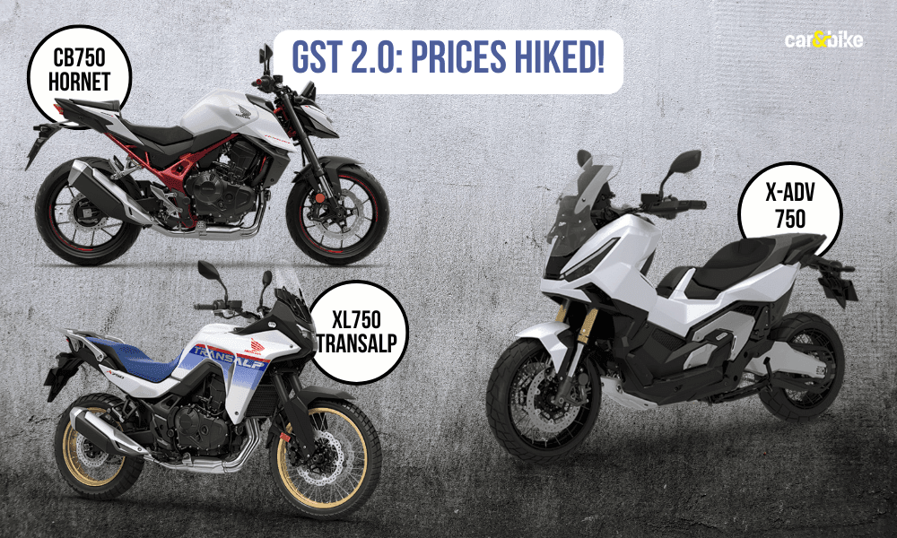 GST 2.0: Honda CB750 Hornet, XL750 Transalp, X-ADV 750 Prices Hiked By Up To Rs 88,000 GST 2.0: Honda CB750 Hornet, XL750 Transalp, X-ADV 750 Prices Hiked By Up To Rs 88,000
