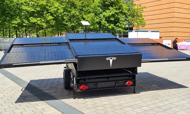 Tesla Showcases Solar Trailer In Germany Tesla Showcases Solar Trailer In Germany