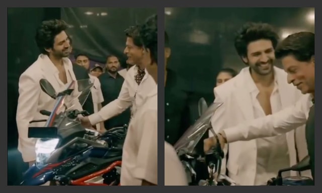 SRK Checks Out The Honda CB500X In New Viral Video, Meets Kartik Aaryan Too SRK Checks Out The Honda CB500X In New Viral Video, Meets Kartik Aaryan Too
