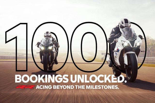 BMW has bagged 1000 bookings for its new 310 cc supersport motorcycle, the G 310 RR in less than 2 months since bookings opened.
