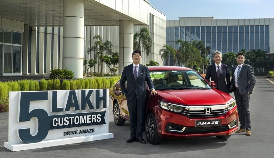 Honda Amaze Subcompact Sedan Crosses 5 Lakh Units Sales Milestone In India Honda Amaze Subcompact Sedan Crosses 5 Lakh Units Sales Milestone In India