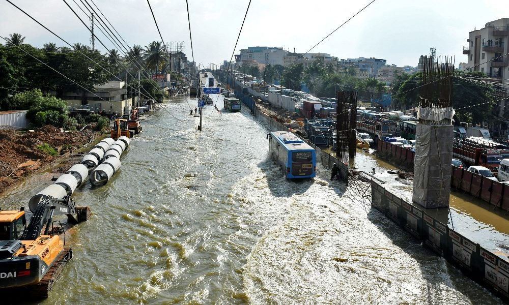 India's Bengaluru Hit By Flooding, Traffic Snarls After Heavy Rain India's Bengaluru Hit By Flooding, Traffic Snarls After Heavy Rain