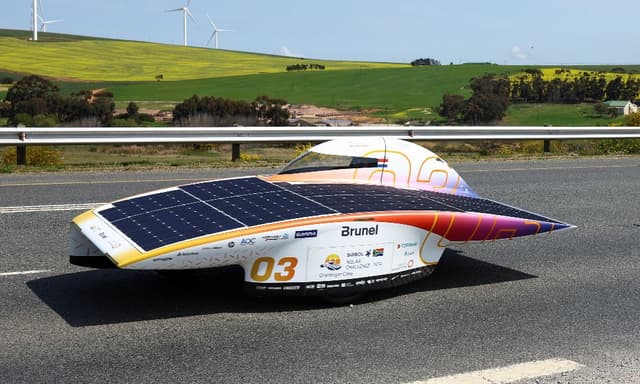 South Africa's Local Team Joins A Solar Car Race A South African local engineering team, which includes 20- to 70-year old members, for the first time took part in the continent's biggest solar car race, where drivers travel on public roads from Johannesburg to Cape Town.