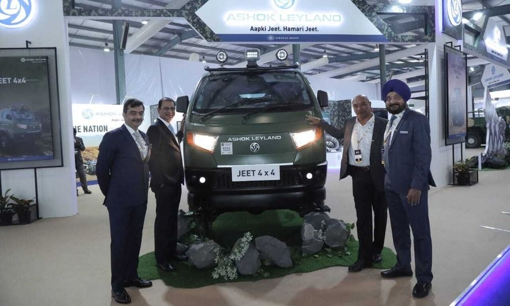 Ashok Leyland Showcases New Jeet 4x4, Light Bullet Proof Vehicle At DefExpo 2022 Ashok Leyland Showcases New Jeet 4x4, Light Bullet Proof Vehicle At DefExpo 2022