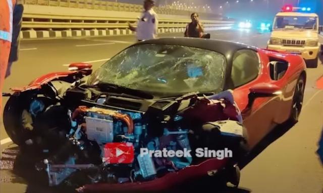 Ferrari SF90 Stradale Involved In A High-Speed Crash In Mumbai