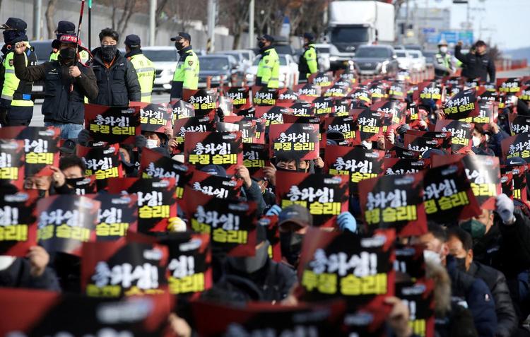 A strike by South Korean truckers is estimated to have cost 1.6 trillion won ($1.23 billion) in lost shipments.