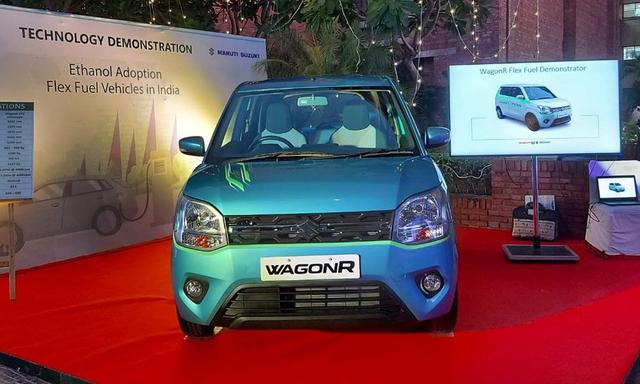 Maruti Suzuki India showcased the Wagon R Flex Fuel prototype model in Delhi which is also India's first mass segment Flex-Fuel car that can run on ethanol-petrol blend between 20 per cent (E20) and 85 per cent (E85) fuel.