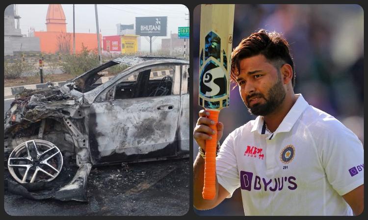 Rishabh Pant's car caught fire shortly after hitting a divider, and he is now reportedly out of danger.