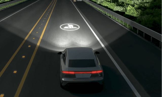 Hyundai Mobis has introduced an HD Lighting System with micro LEDs and a digital micromirror device, enabling the projection of real-time road signs onto the road surface