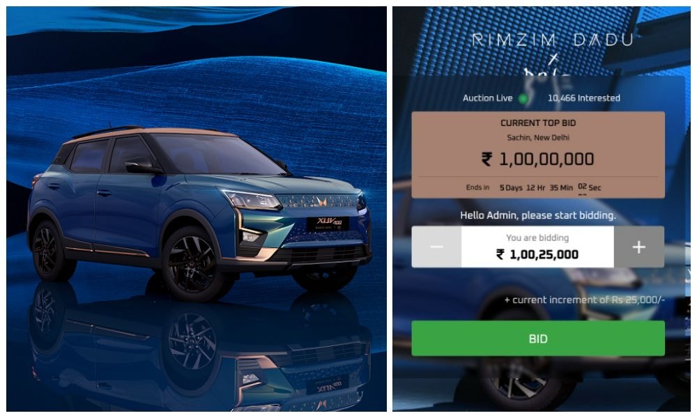 Mahindra XUV400 Exclusive Edition Auction Open; Bidding Crosses Rs 1 Crore In 21 Minutes Mahindra XUV400 Exclusive Edition Auction Open; Bidding Crosses Rs 1 Crore In 21 Minutes