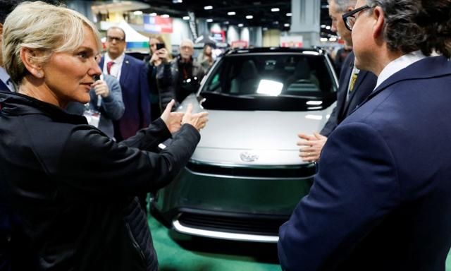 Energy Secretary Jennifer Granholm and White House climate adviser Ali Zaidi took spins in a Ford F-150 Lightning and a Chevrolet Bolt