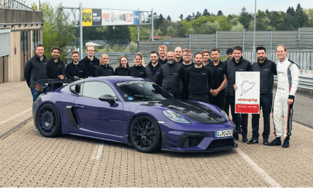 A Porsche 718 Cayman GT4 RS fitted with the Manthey kit, lapped the Nurburgring 6.179 seconds faster than the standard car