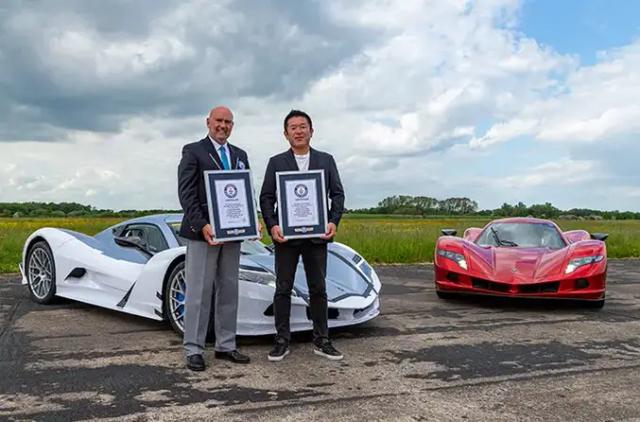 The Japanese electric hypercar set new Guinness world records for the fastest average speed over an eighth and quarter miles by an electric car.