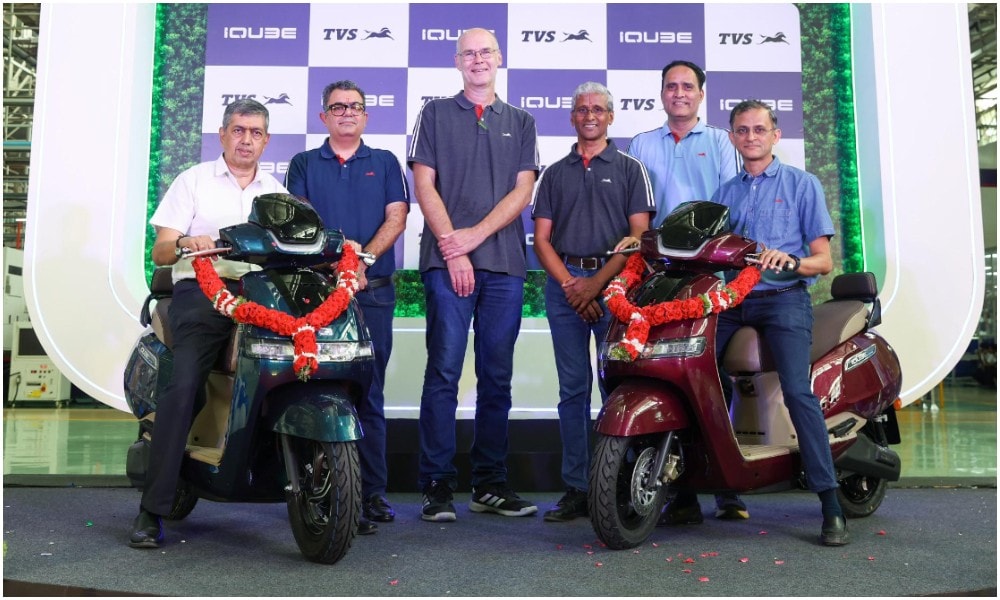 TVS iQube Electric Scooter Crosses 10 Lakh Units Production Milestone TVS iQube Electric Scooter Crosses 10 Lakh Units Production Milestone